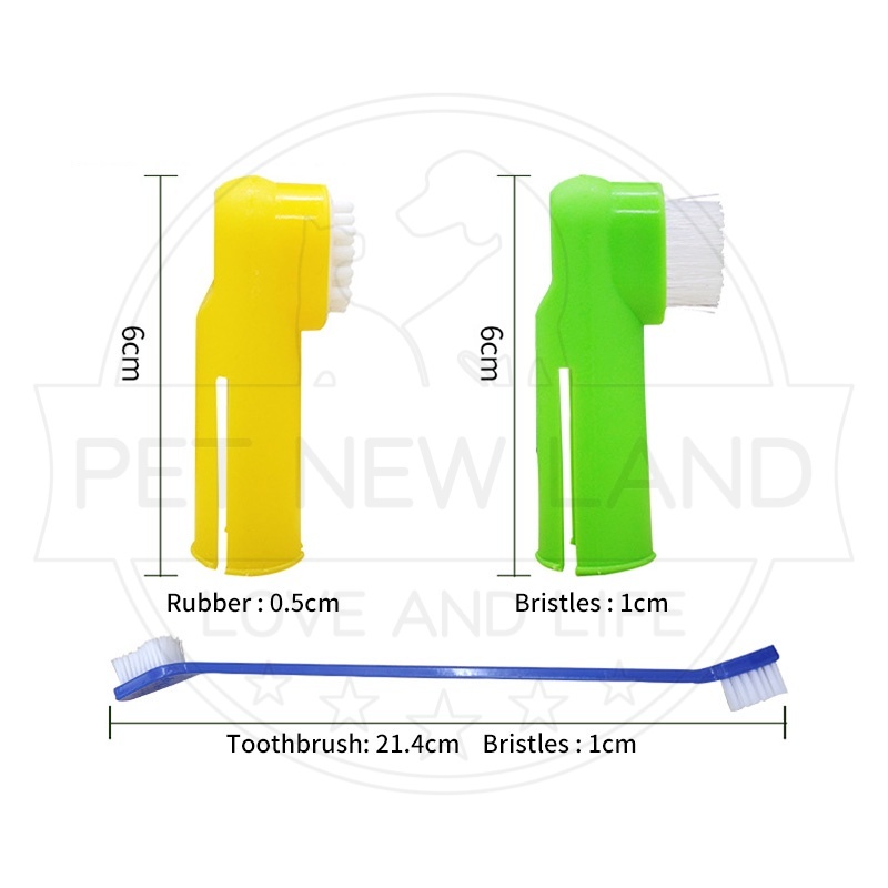 Sikat Kucing Anjing Gigi Jari 1 Set Perawatan gigi Toothbrush Halus Persediaan Hewan Peliharaan