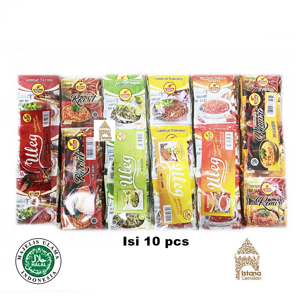 ULEG Sambal Bawang / Ijo / Kemiri / Pedas / Rawit / Terasi Isi 10 Pcs