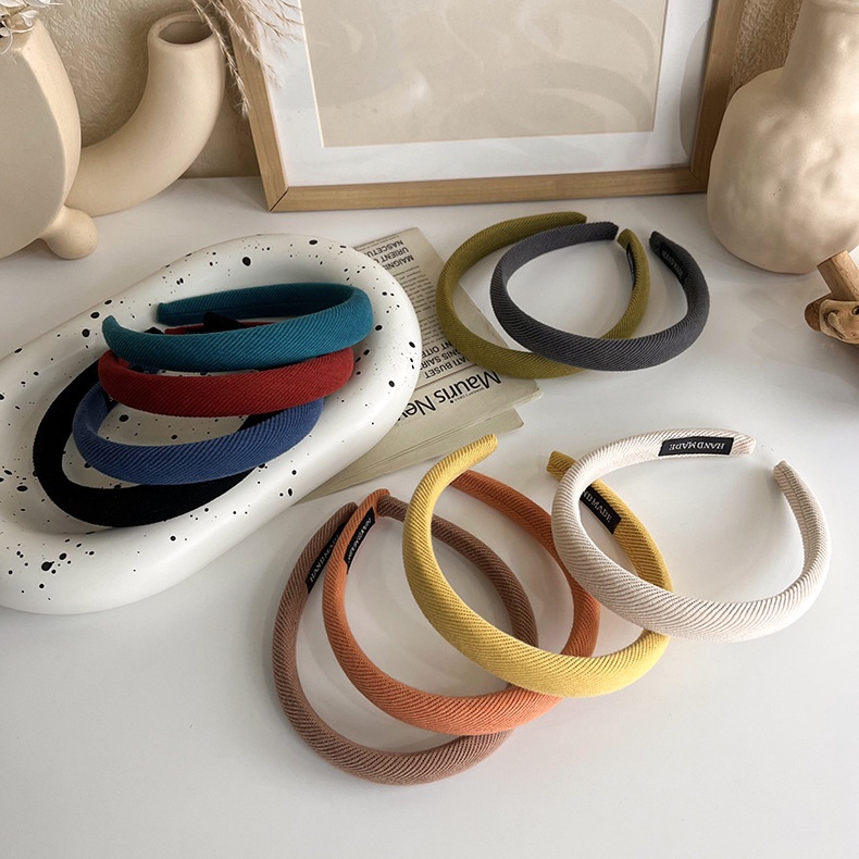 BANDO KAIN WARNA POLOS LEMBUT SOLID PADDED HEADBAND CLOUD BANDANA KOREA RAMBUT HAIR BAND TERANG SOFT KOREAN