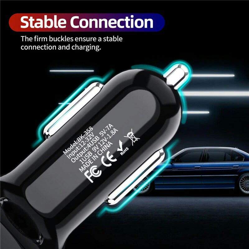 Car Charger Mobil USB 4 Port QC3.0 35W 7A Uslion Bk-358