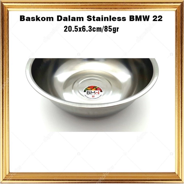 Baskom Dalam/Mixing Bowl Stainless BMW 20cm &amp; 22cm