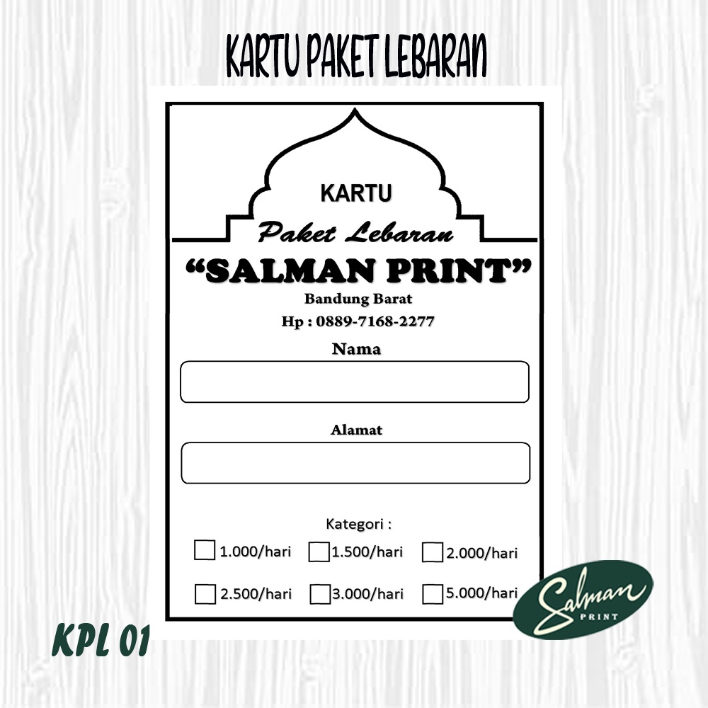 

KARTU PAKET LEBARAN KPL 01