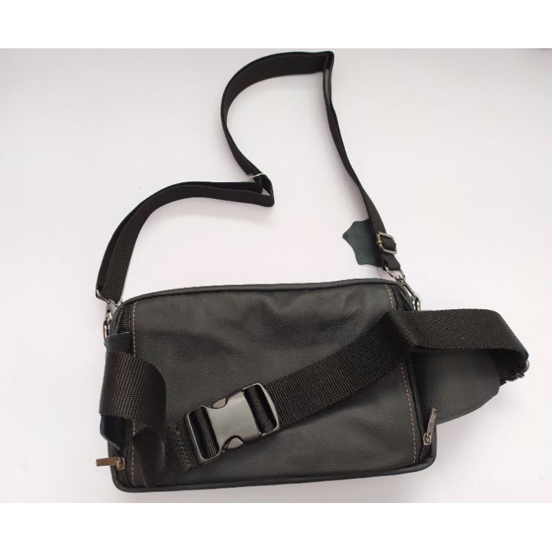 TAS KULIT WANITA PRIA MULTIFUNGSI BISA JINJING SELEMPANG PINGGANG Shoulder Bag Kulit Sapi Asli AP01