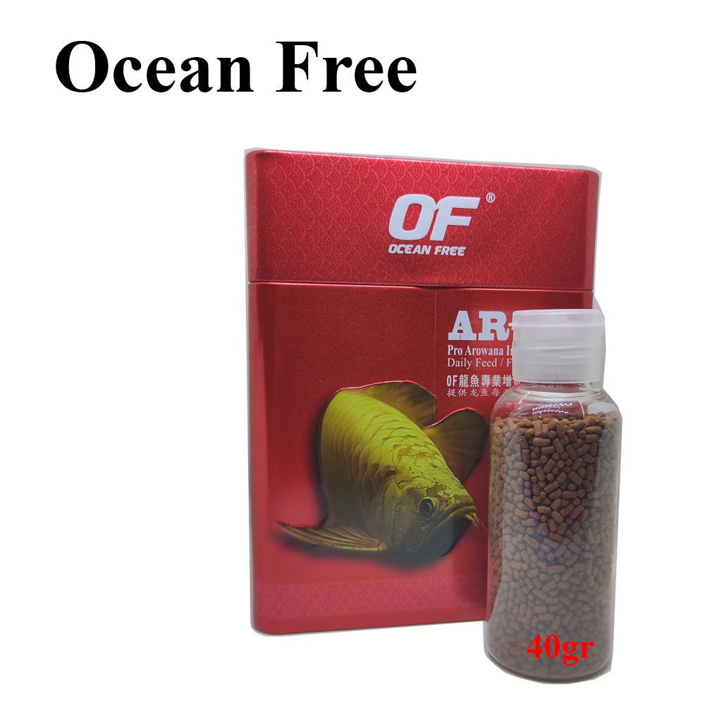 Pelet Premium Ikan Arowana / Arwana SR (Super Red), RTG (Golden Red) , Golden 24k [Ocean Free] Repack 40gr