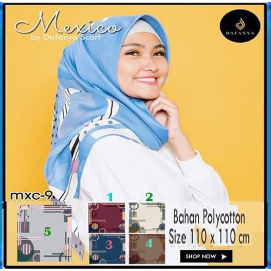 Jilbab Segiempat Mexico by Dafanya/Jilbab Segiempat Motif by Dafanya