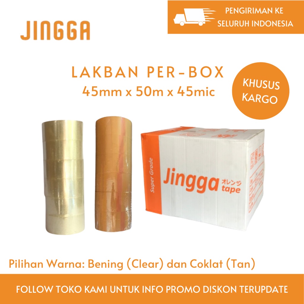 

(KHUSUS KARGO) BOX Lakban Bening / Lakban Coklat 45mm x 50m (45 micron)