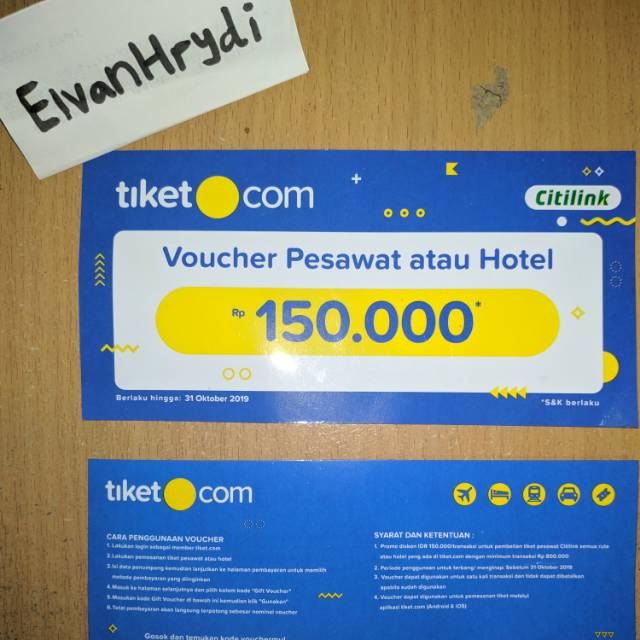 Voucher tiket.com Senilai Rp150.000