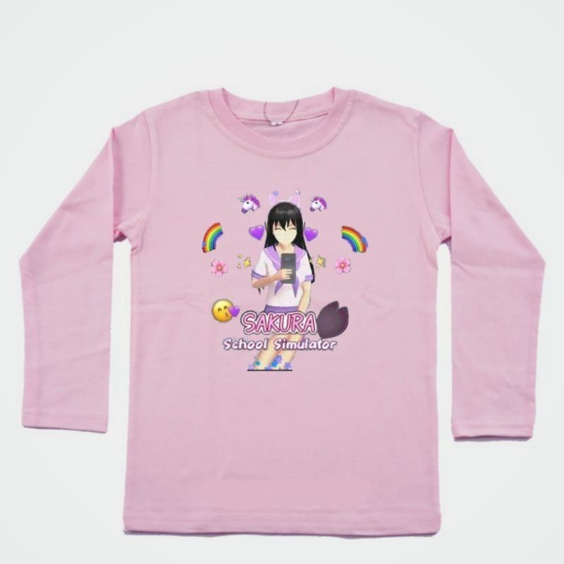 baju kaos anak perempuan sakura school simulator lengan panjang free nama