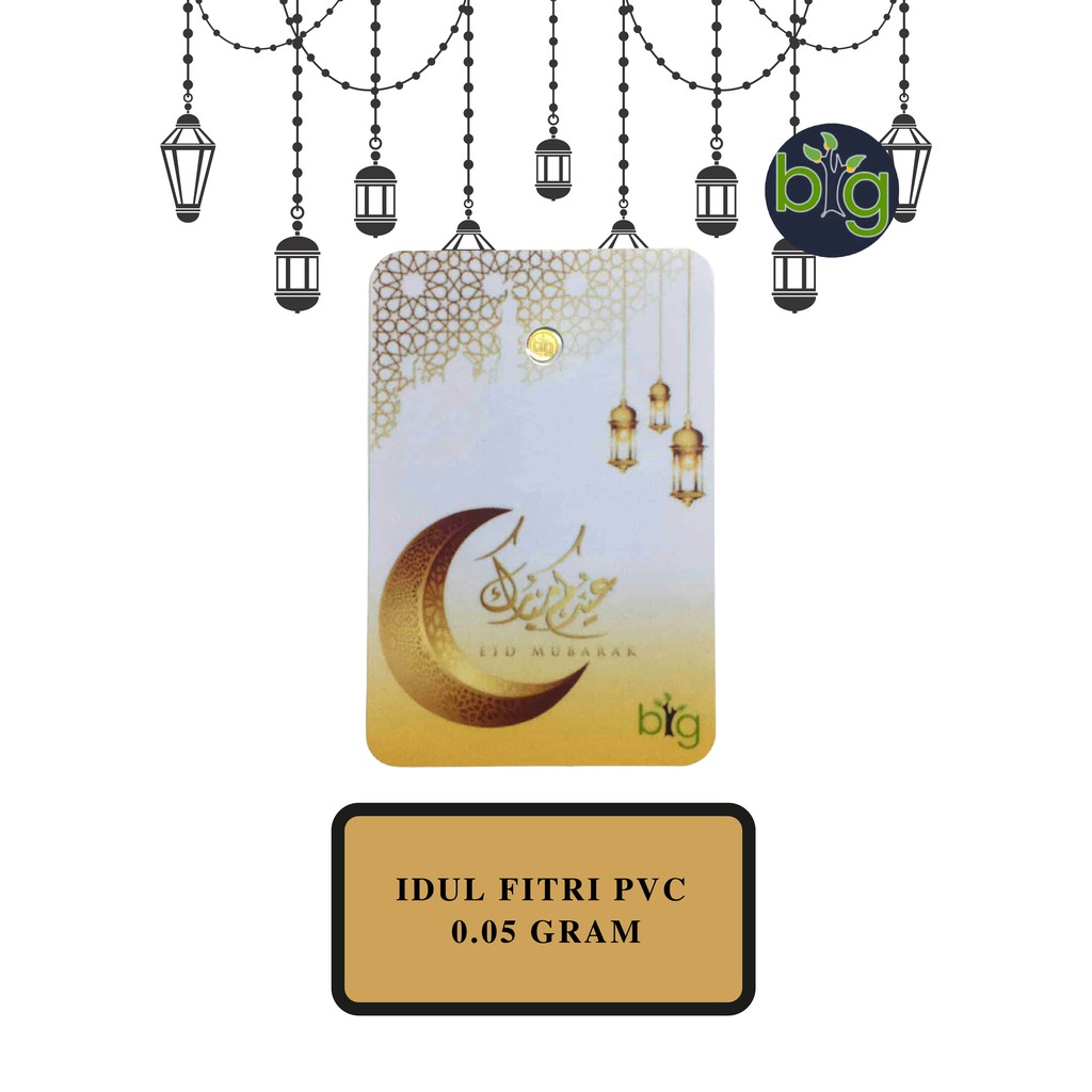 

Emas mini 0.05 gr Pt Big Gold gifs series edisi Eid Mubarak pvc thr idul fitri ampao lebaran