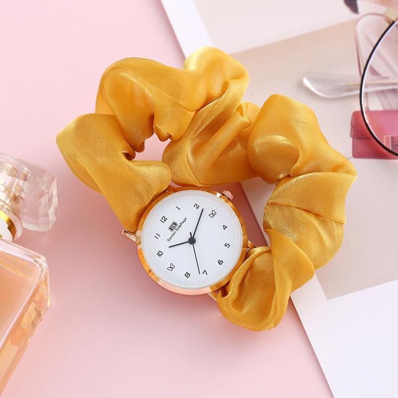 HARGA TERBAIK✅ Jam Tangan Wanita New Model Ikat Rambut Unik Terbaru Fashion Wanita Impor Scrunchie Jam Tangan Wanita Korea Pita Aloi Elastis Aksesoris Arloji Women Watches Cewek Kekinian Bunga Daisy -JW2