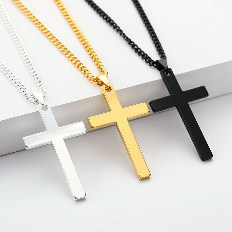 BISA COD Kalung Salib Pria Wanita Korea Couple Unisex Keren Kekinian Streetwear Ootd Rantai Necklace