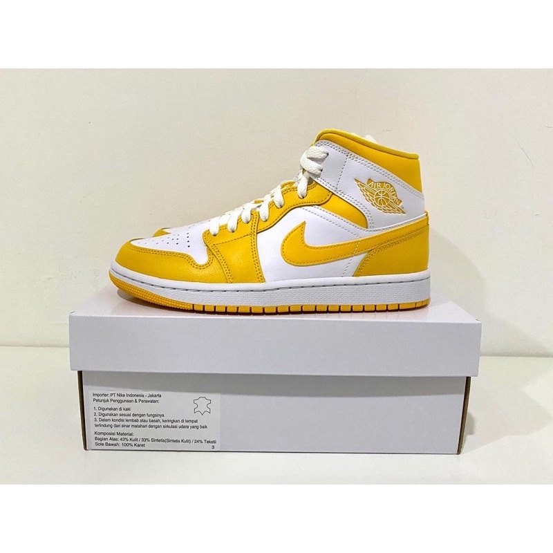 Air Jordan 1 Mid White Yellow