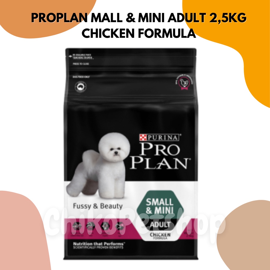 PROPLAN ADULT DOG SMALL &amp; MINI Fussy And Beauty CHICKEN FORMULA Kemasan 2.5Kg