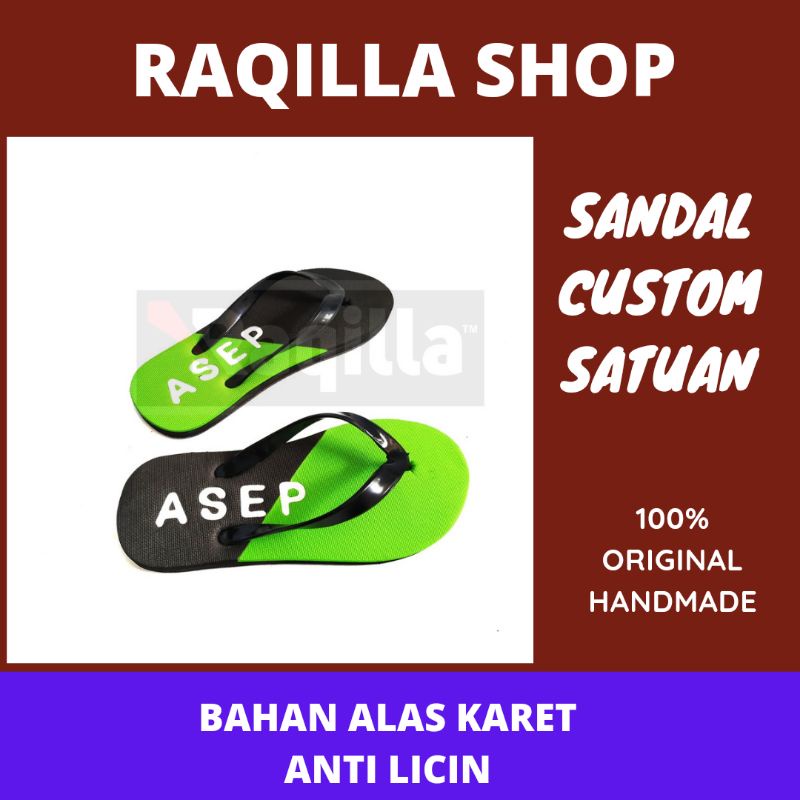 Sandal Custom Satuan Nama Suka-Suka Bebas Buat Nama Sendiri CUSTOM NAMA BEBAS SANDAL JEPIT