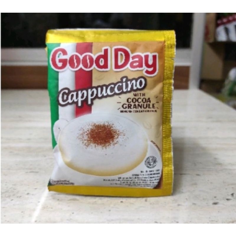 

Kopi Good Day Cappuccino Renceng 25 gr (1 renceng isi 10 pcs)