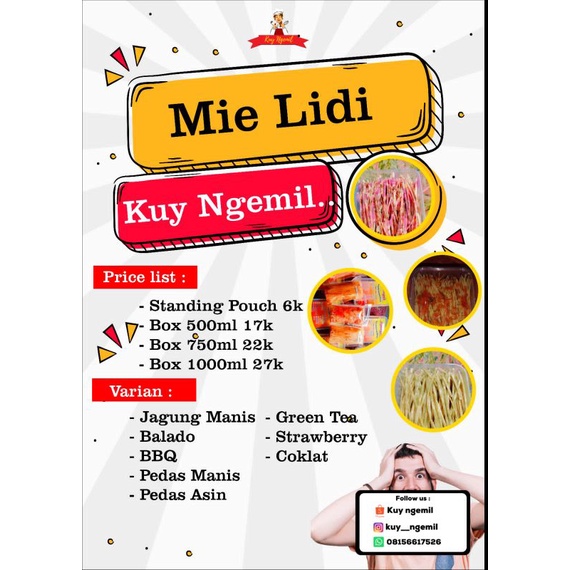 

Mie Lidi Standing Pouch | murah, Enak dan Gurih