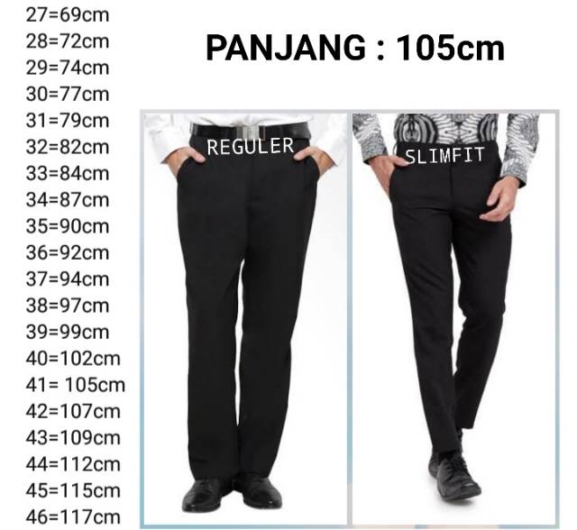 CELANA FORMAL HIGH QUALITY SLIMFIT DAN REGULER SIZE 27 SAMPAI 40