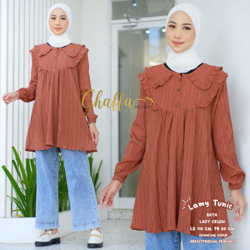 LAMY TUNIC BY GHAFFA THE LABEL / TUNIK wanita MUSLIMAH / Baju wanita Kekinian