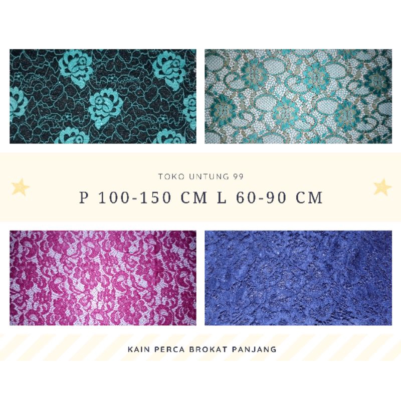 Kain Brokat Perca Panjang Kiloan 1/2 Kg