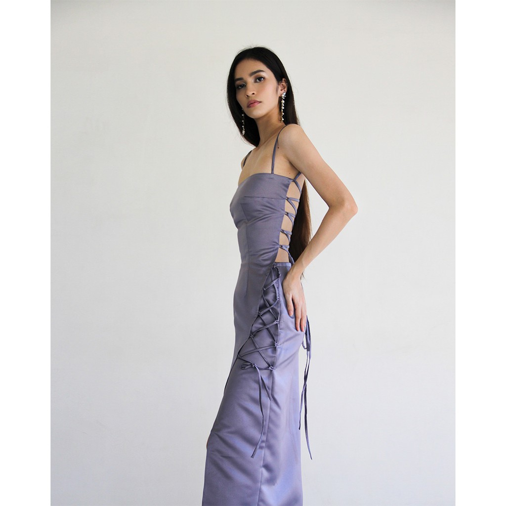 SAKOYA DRESS | BACKLESS SATIN PARTY DRESS