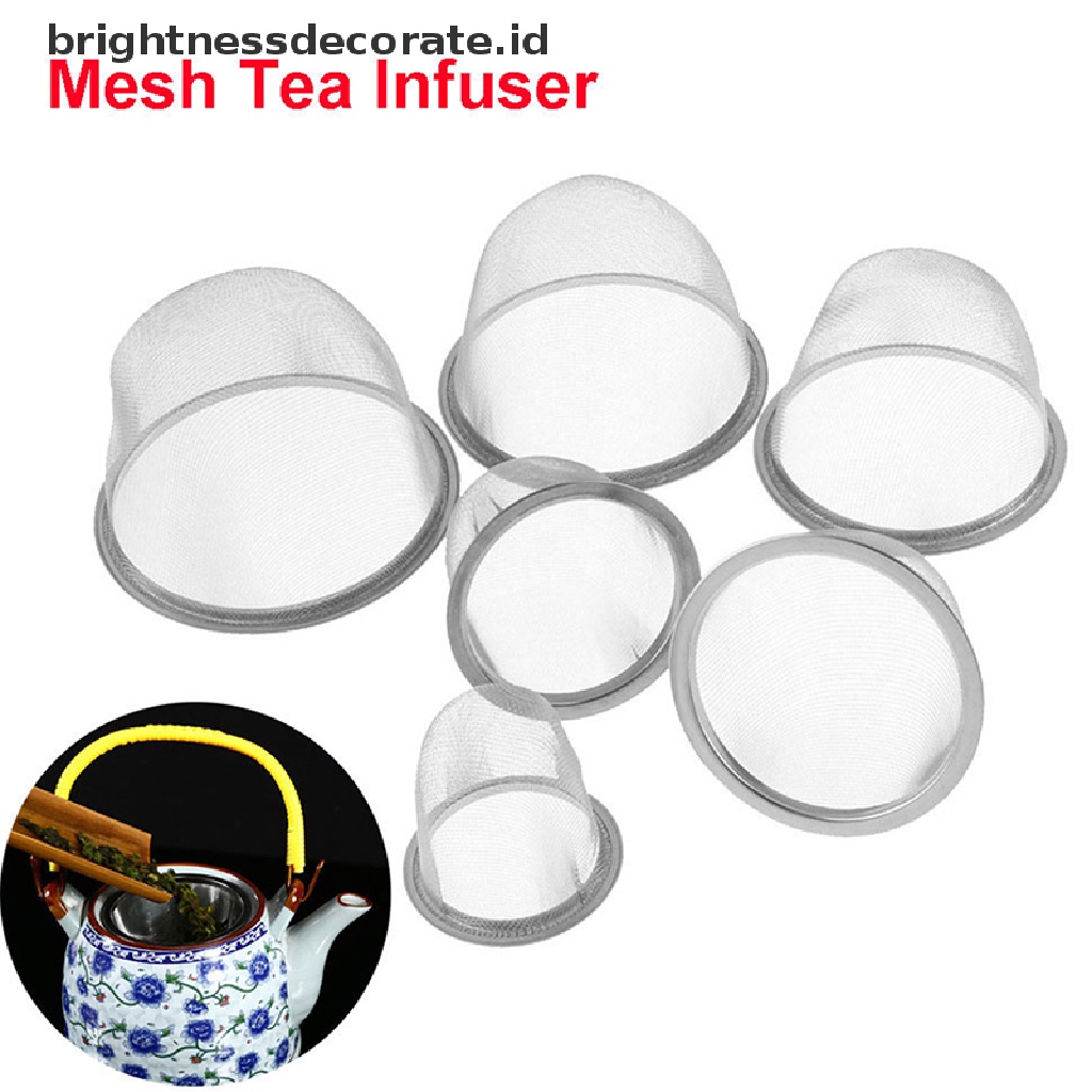 Saringan Infuser Daun Teh Bahan Stainless Steel Mesh Dapat Digunakan Kembali