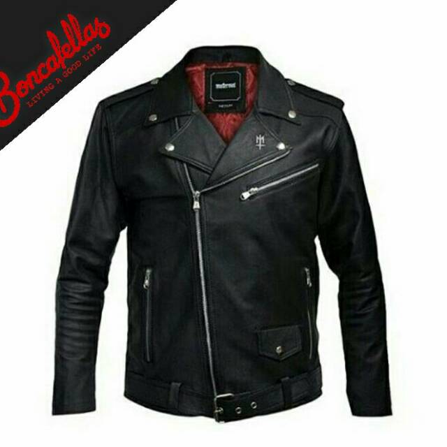 Jaket semi kulit Ramones classic punk rock biker rock n roll style