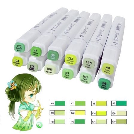 TOUCHFIVE Manga Animation Art Marker Dual Tips (12pcs)