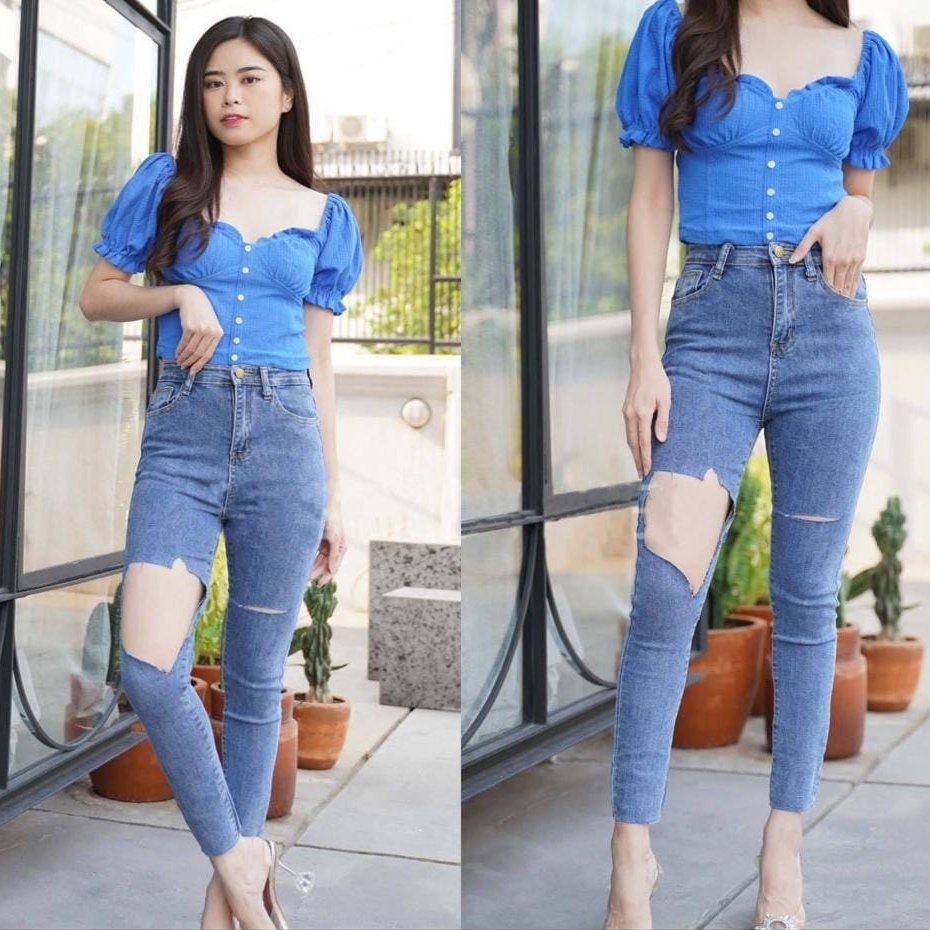celana jeans hw ducati / CELANA JEANS WANITA TERBARU / CELANA JEANS WANITA SOBEK SOBEK