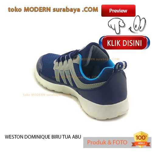 WESTON DOMINIQUE BIRU TUA ABU sepatu pria casual sneakers