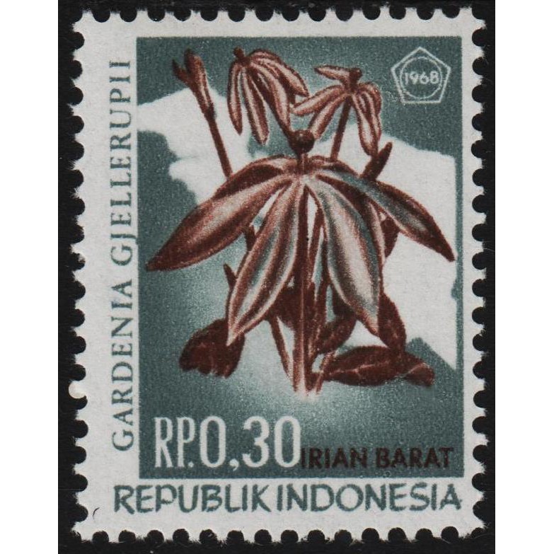

Perangko Filateli A4-66 Indonesia MNH 1v 17.08.1968 Flora - Fauna Different Colour Grey And Brown