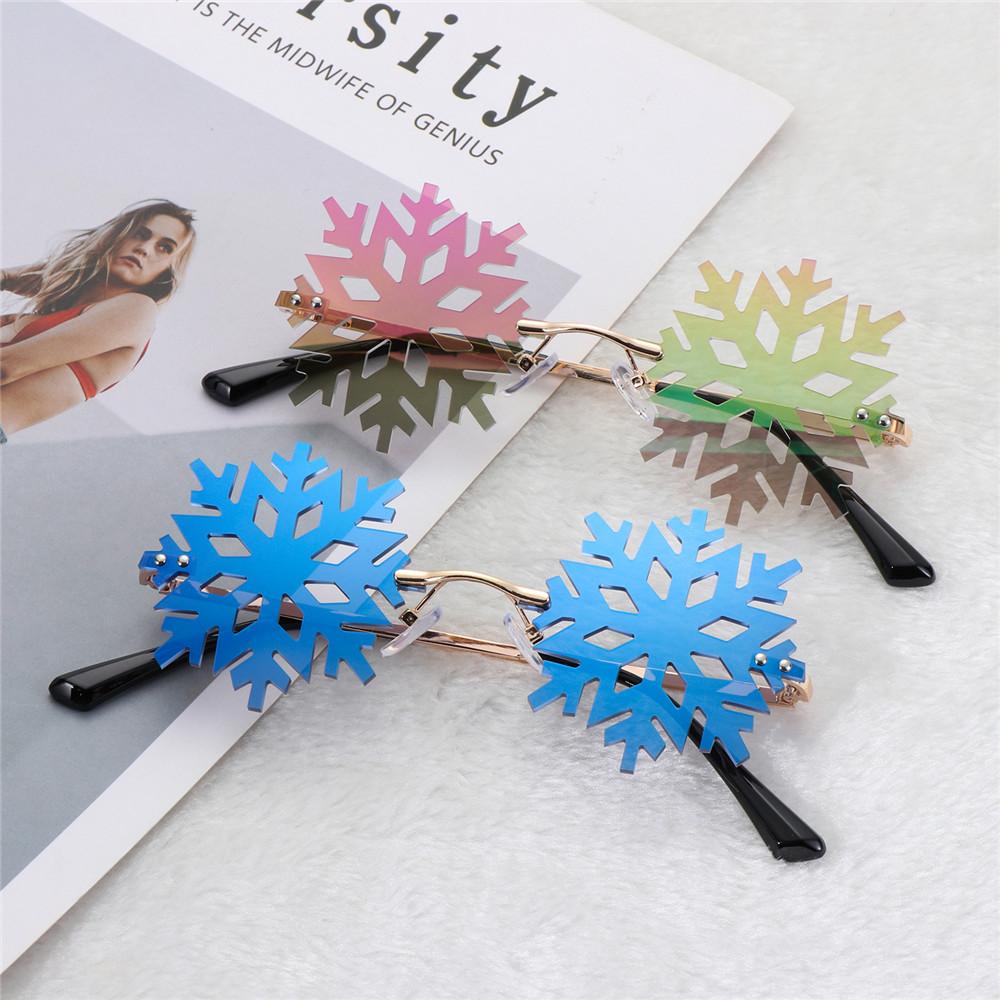 R-flower Snowflake Sunglasses Vintage Dekorasi Shristmas Untuk Wanita Pria Kacamata Pesta