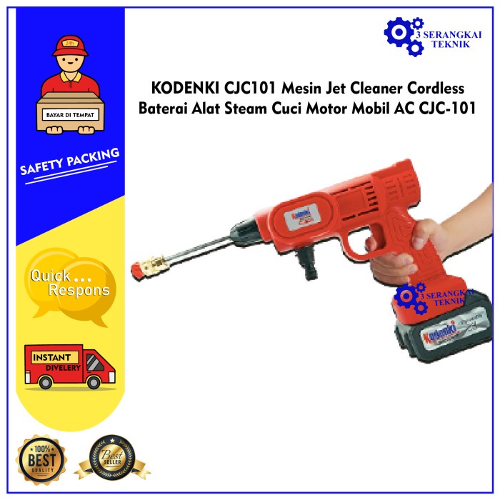 KODENKI CJC101 Mesin JetCleaner Cordless Baterai Alat Steam Cuci Motor