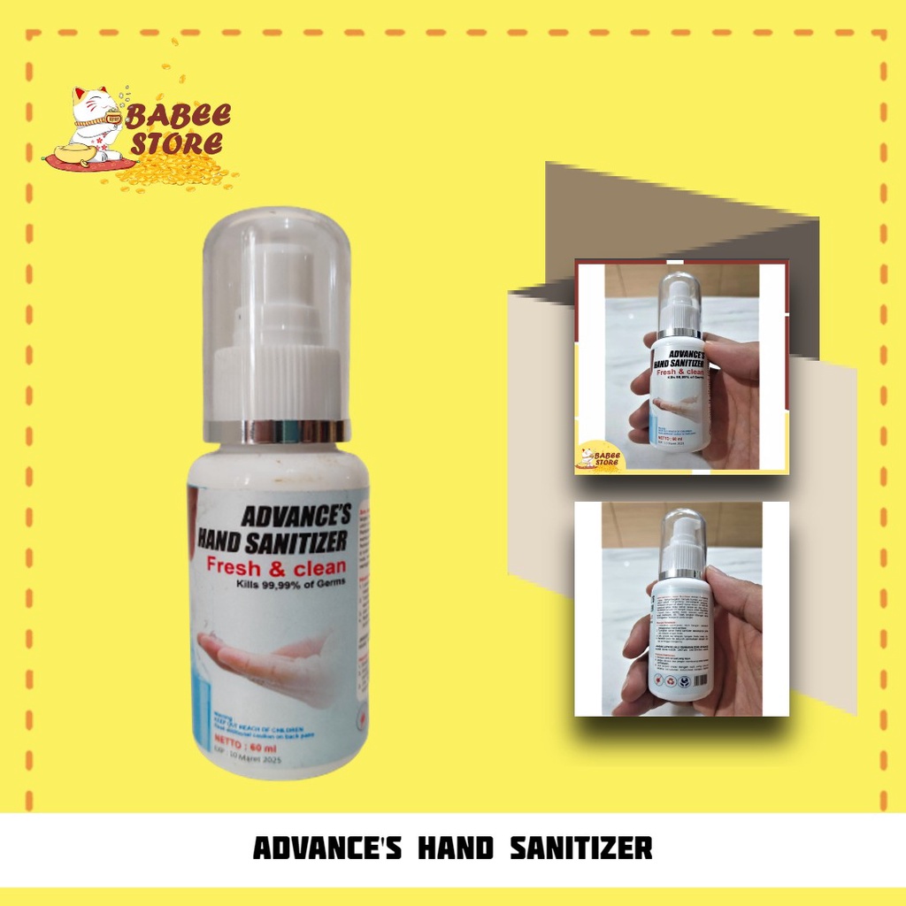 BABEE HAND SANITIZER PUMP ANTI BAKTERI ADVANCE FRESH &amp; CLEAN - PEMBERSIH TANGAN 60ML