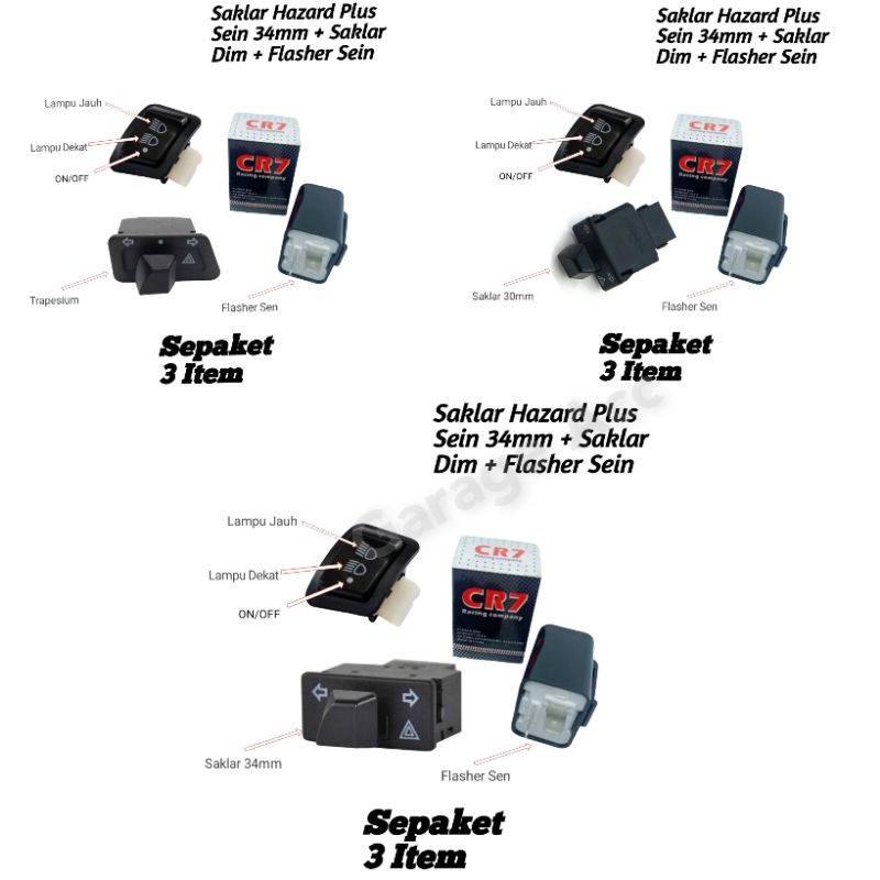 Saklar Hazard Sen Sein Motor Honda Beat Karbu Beat Fi Vario Karbu Vario Fi Dll Plus Flasher Sen Cr 7 Plus Saklar Dim Honda 3 Fungsi