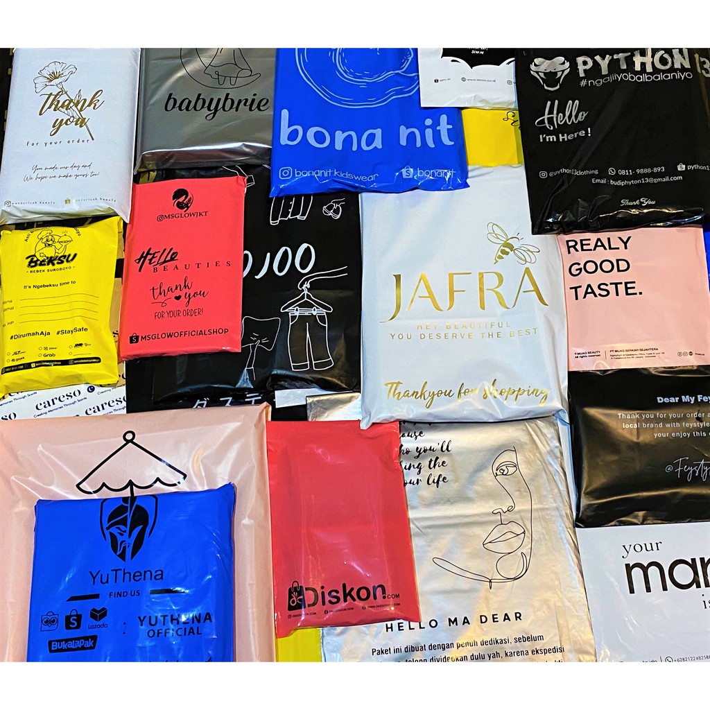 Polymailer 25x35cm Custom Sablon Harga per pcs Polymailer 25x35cm Custom Sablon Harga per pcs