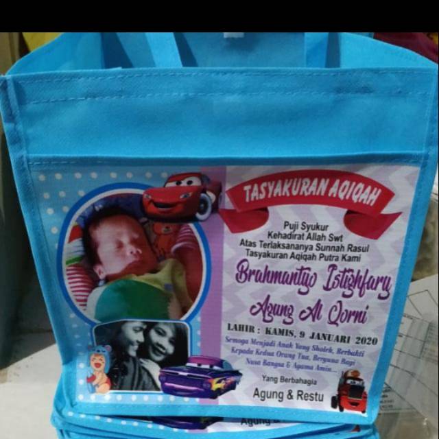 

Goodie bag spunbond tasyakuran aqiqah karakter,free design