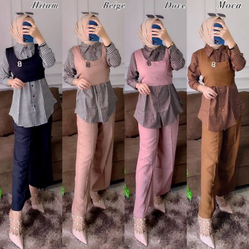 Setelan Polos Viral Crinkle air flow//One set kimono polos viral Crinkle adem nyaman