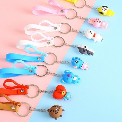 ( Ecer 1 Pcs ) AKSESORIS GANTUNGAN KUNCI BT2I BT$ CUTE / BISA COD GANTUNGAN KUNCI CABANG SUSUN MOTIF BT21