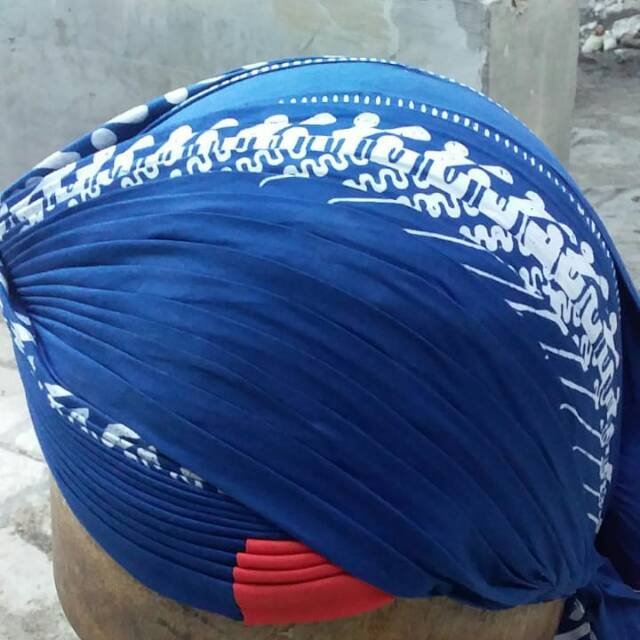 Blangkon biru jogja kumitir halus / blangkon jogja / blangkon dewasa