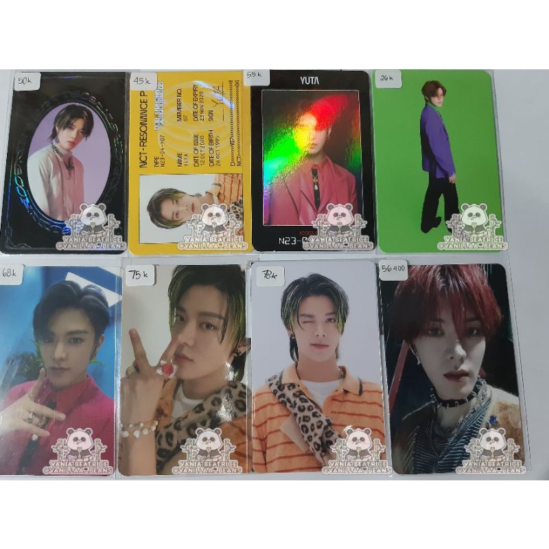 Photocard PC Yuta Yearbook YB, ID Card NCT 2020, Access Card AC, AR Clip (Concept) Jewel Sticker, Ar