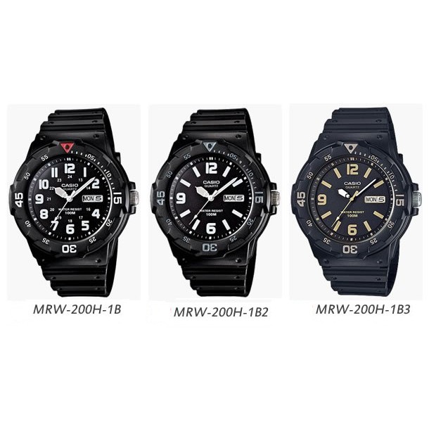 Casio Original MRW-200H Jam Tangan Pria - Analog - Karet - Hitam