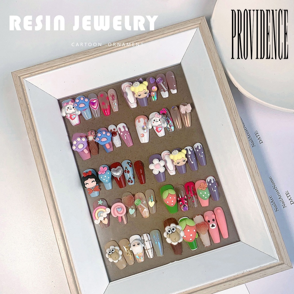 20pcs Charms 3D Bentuk Kartun Bahan Resin Tahan Air Untuk Dekorasi Nail Art
