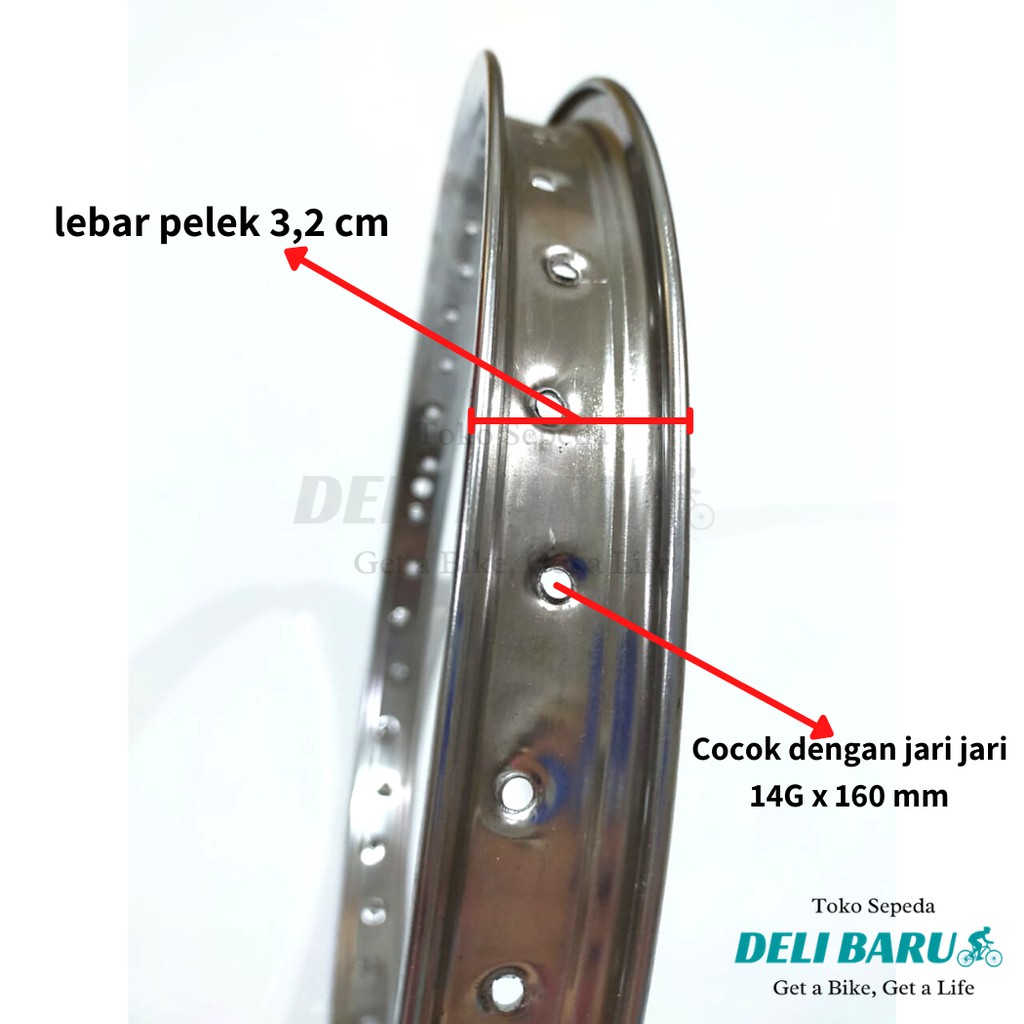 Rims Besi Velg 18 inch lingkar pelek lubang 36 sepeda anak BMX