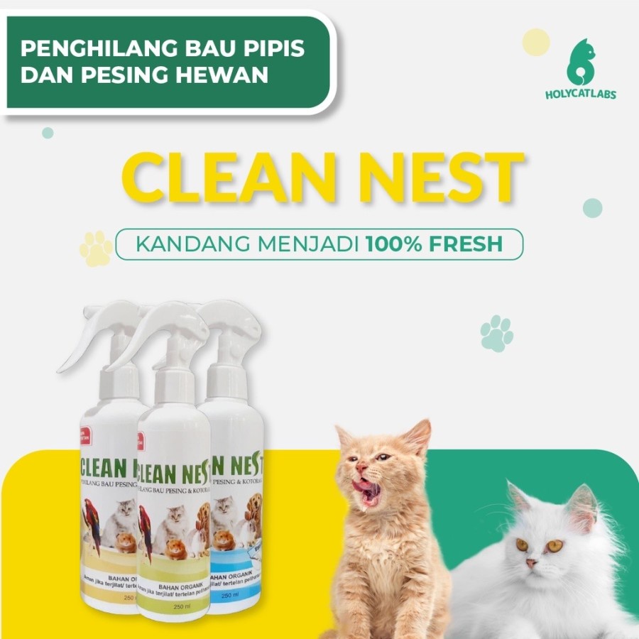 Penghilang Bau Pesing Dan Bau Kotoran Kucing Anjing Clean Nest 250ml