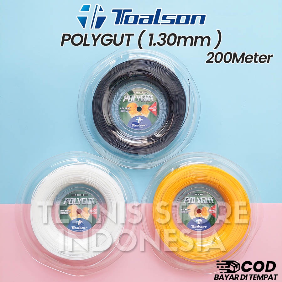 Jual Senar Tenis Toalson Polygut 1.30/16g String Reel 200meter Tennis