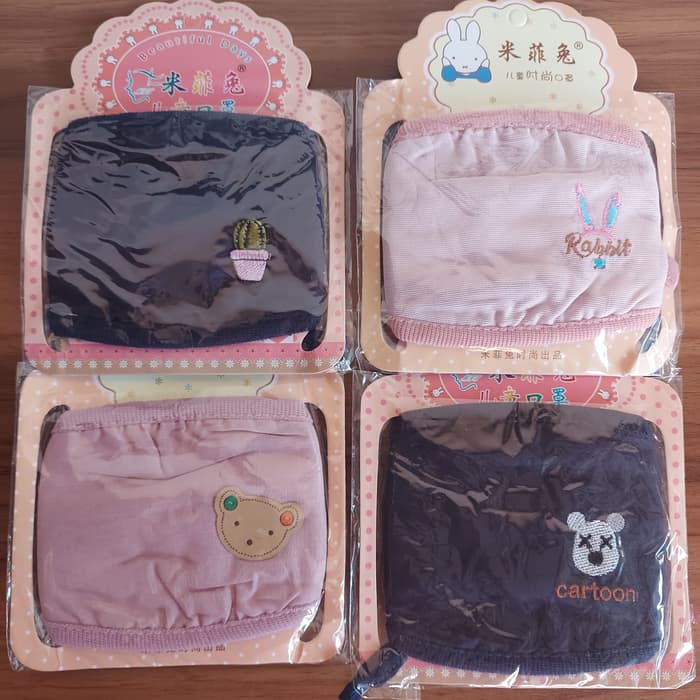 Order Langsung Kids Cotton Masker Anak TK Balita Washable Reusable Kain Katun 2 Lapis Limited