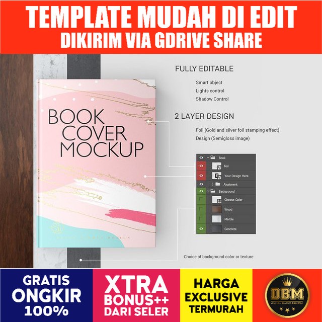 Book Cover Mockup - Photoshop