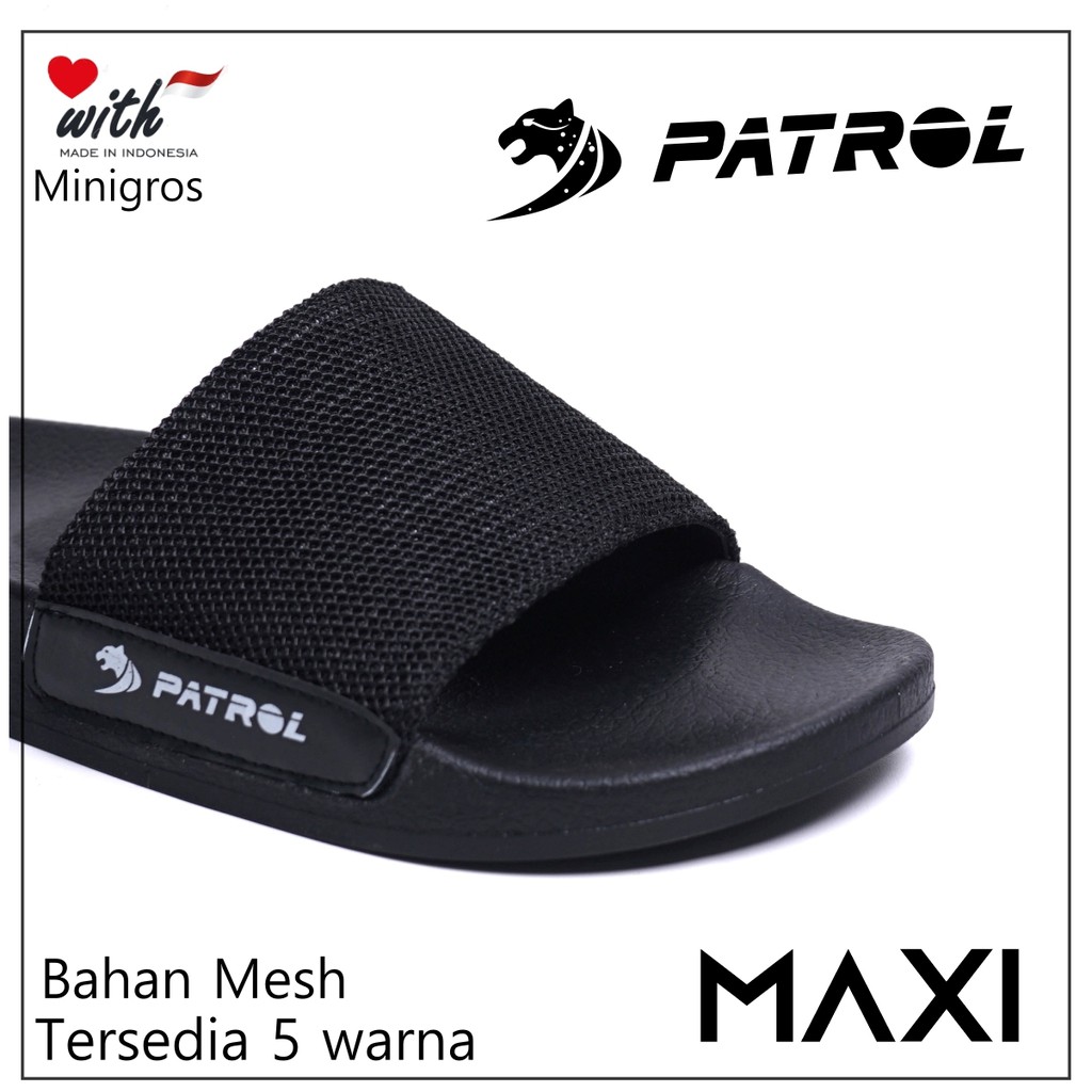 PATROL MAXI Sandal casual pria sendal slop cowok slide in bahan mesh model terbaru