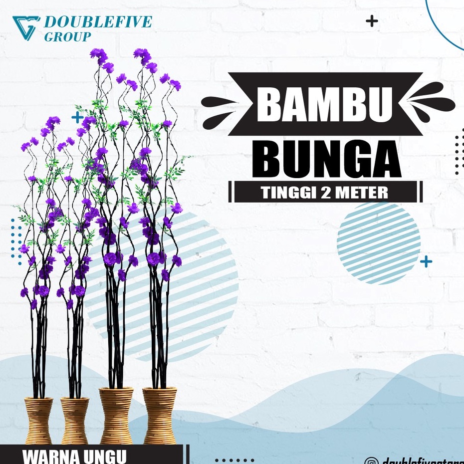 Satu Batang Bambu ulir anyelir bambu inul bunga ungu