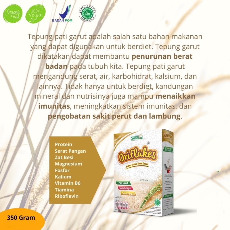 Oriflakes Original Oatmeal Sereal Outmeal Diet Tepung Umbi Pati Garut Obat Asam Lambung Herbal Ampuh Makanan Diet Rendah Kalori